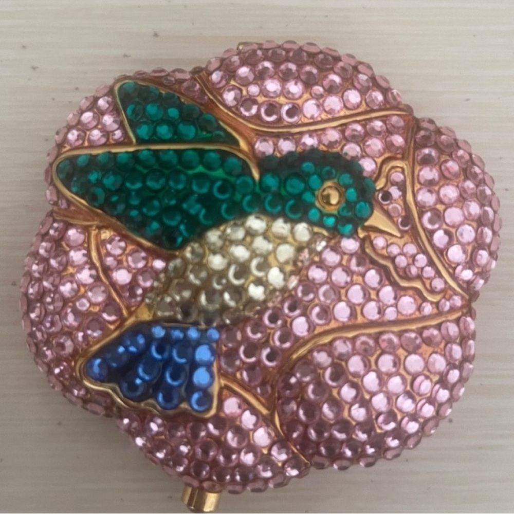 Estee Lauder Jeweled Hummingbird Compact in Pink, Green, Blue, Gold